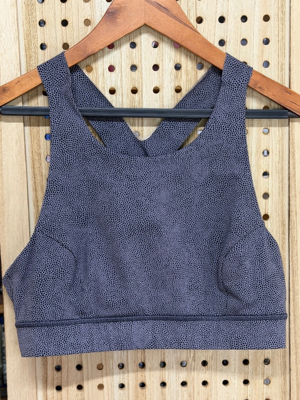 Lululemon Gray Dot Racerback Sports Bra Size 10 Large